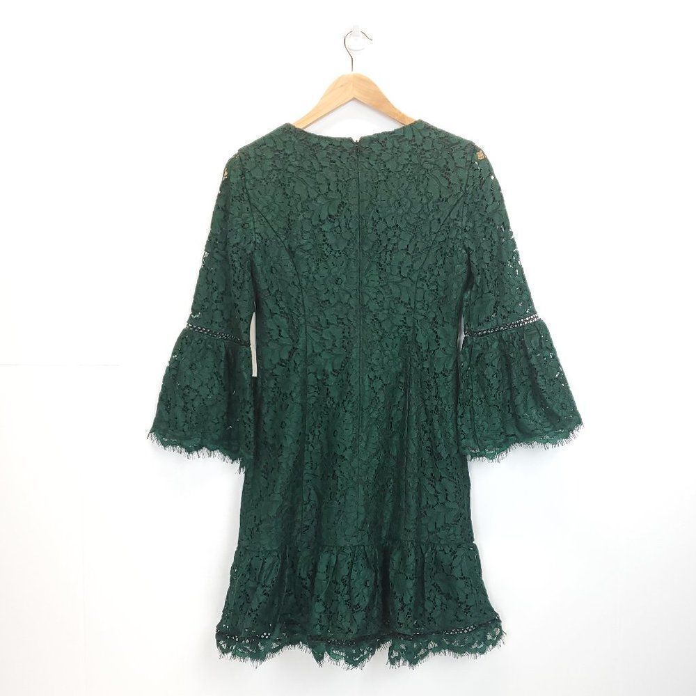 Eliza J Green Bell Sleeve Lace Mini Dress J-0238f1.6 - Picture 10 of 13